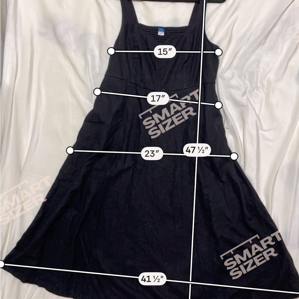 Old Navy Black Midi Dress Fit & Flare Sleeveless Minimal Capsule Pockets Large - Picture 7 of 9